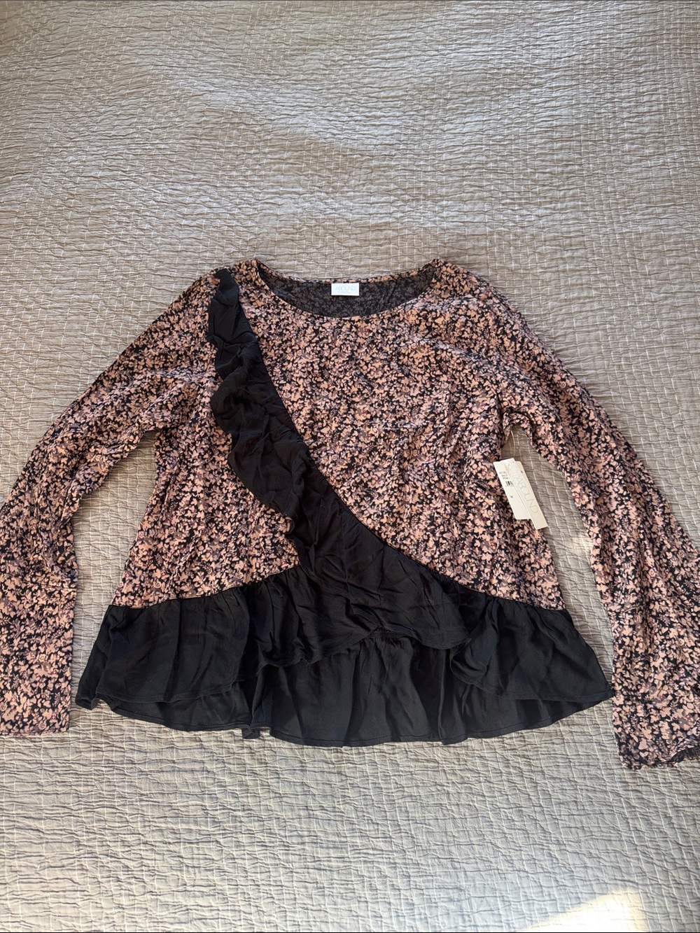 Abound Floral Print Blouse w/ Ruffles